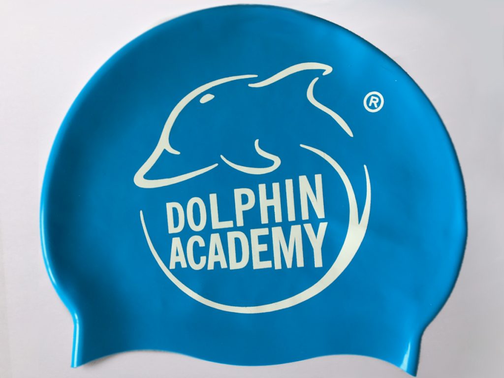 Dolphin Academy Swim Cap Blue Dolphin Academy